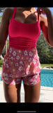 Pink Lily Pink Floral Printed Shorts- Size S