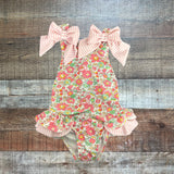 Sal & Pimenta Pink Floral Print Swimsuit - Size 3T