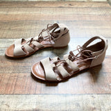 Gianni Bini Suede Strapppy Lace Up Sandals- Size 9.5 (see notes)