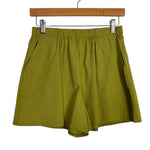 No Brand Army Green Button Tank with Open Sides and Shorts Set- Size S (sold as a set)