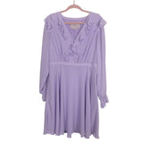Gal Meets Glam Purple Ruffle Button Front Dress- Size 12