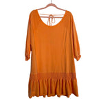 Free People Beach Orange Tie Back Smocked Dress- Size S