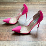 Steve Madden Neon Pink Clear Side Pointed Toe Stiletto Pumps- Size 10 (see notes)