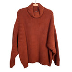 Free People Rust Chunky Turtleneck Sweater - Size S