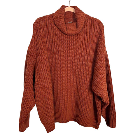 Free People Rust Chunky Turtleneck Sweater - Size S