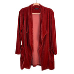 Amaryllis Brick Velvet Open Front Jacket- Size S