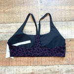 Stori Black with Purple Logo Pattern Icon Low Support Padded Sports Bra NWT- Size 10