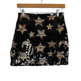 Nasty Gal Black Sequin Star Print Mini Skirt- Size 2 (sold out online, we have matching top)