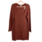 Abercrombie & Fitch Brick Half-Zip Sweater Mini Dress NWT-Size XL (sold out online)