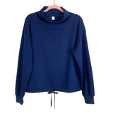 Caracilia Navy Mock Neck Sweatshirt Short Set NWT- Size S (sold as set)