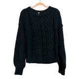 Free People Navy Cotton Blend Sweater- Size S (see notes)