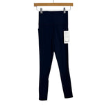 Athleta Navy Salutation Stash Tights NWT- Size XXS (Inseam 25")
