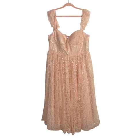Ava Gown Pink Sequin Fierce Dress- Size ~XL (no size tag, fits like XL)