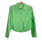 Universal Thread Lime Green Cropped Fit Button Up Top - Size S