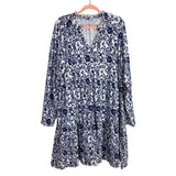 Duffield Lane White Blue Floral Print Dress- Size XXXL (sold out online)