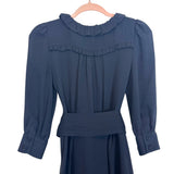 Marc By Marc Jacobs Black Silk Ruffle Belted Dress- Size 2