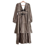 B. Right The Label Metallic Grey Tired Dress NWT - Size M (sold out online)