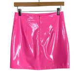 No Brand Pink Faux Shiny Leather Mini Skirt- Size S (see notes)