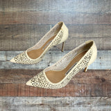 Manolo Blahnik White Patent Leather Laser Cutout Heels- Size 36 (see notes)