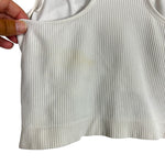 Calia White Ribbed Racerback Sports Bra - Size M (See Notes)