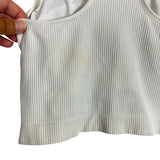 Calia White Ribbed Racerback Sports Bra - Size M (See Notes)