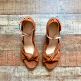 Loft Brown Suede Ankle Strap Block Heels- Size 7 (see notes)