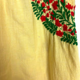 Mi Golondrina Yellow with Red/Green Embroidery Dress- Size L (see notes)