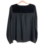 Forever 21+ Black with Front Cut Out and Velvet Quilted Shoulder and Back Detail Top- Size XL