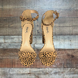 Qupid Suede Animal Print Block Heel Sandals- Size 7.5