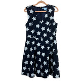 Draper James Navy Star Printed V-Neck Dress- Size 12