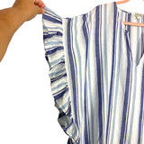 J Crew Beachwear White and Blue Striped Linen/Cotten Blend Cover Up Dress- Size 2X