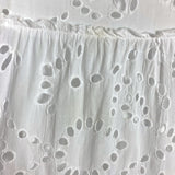 Tuckernuck White Eyelet Lace Overlay V-Neck with Puff Sleeves Dress- Size XL (see notes)