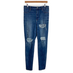 American Eagle Outfitter Medium Wash Distressed Super Hi-Rise Jegging Jeans- Size 14 Long (see notes about sizing, Inseam 31”)