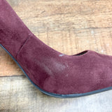 Sam & Libby Cranberry Suede Pumps- Size 8 (see notes)