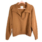 Abercrombie & Fitch Brown Checkerboard Stitch Notch Neck Sweater- Size XL (sold out online)