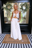 Aakaa Oatmeal Linen Crop Tank and Wide Leg Pants Set NWT- Size S (sold out online)