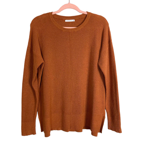 Staccato Brown Thermal Side Slit Sweater- Size S
