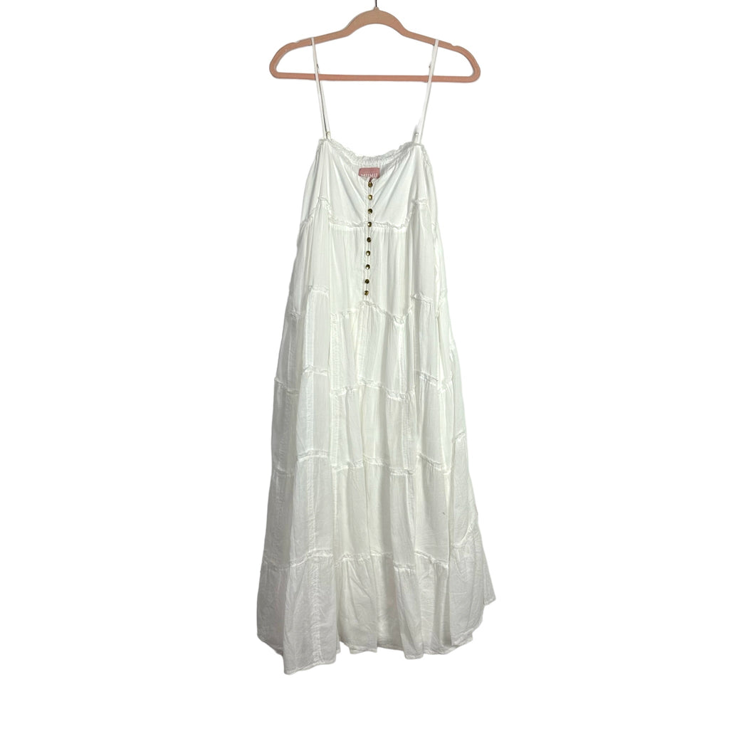 Show Me Your Mumu White Front Gold Button Dress- Size M (see notes) Show Me Your Mumu White Front Gold Button Dress- Size M (see notes)