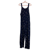 Monsoon Beach Navy Printed Drawstring Waist Wide Leg Jumpsuit- Size XL (see notes)
