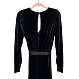VICI Black Velvet Belted Cut Out Back Jumpsuit - Size M