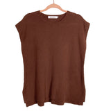 Anrabess Brown Knit Sleeveless Top and Pleated Pants Set- Size S (sold as a set)