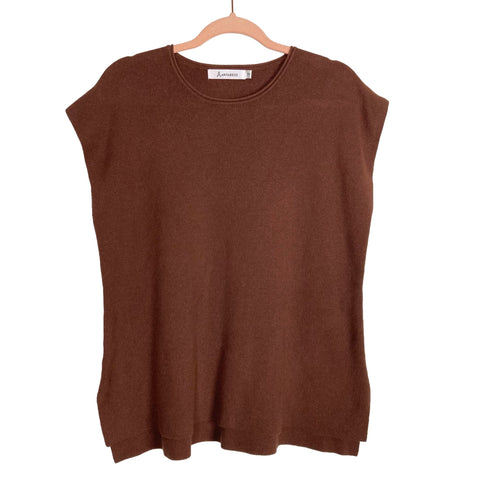 Anrabess Brown Knit Sleeveless Top and Pleated Pants Set- Size S (sold as a set)
