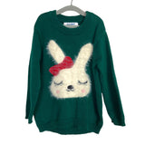 OId Navy Green Fuzzy Bunny Sweater-Size 4T (see notes, we have matching toddler girl sweater)