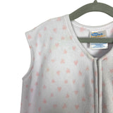 Halo White with Pink Hearts Fleece Early Walker Sleep Sack- Size L (12-18M, see notes)