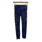 Lululemon Cosmic Print with Side Pockets Raw Hem Exposed Seams Reflective Dot Leggings - Size 4 (Inseam 25”)