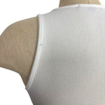 Cotton Candy LA White Ribbed with Wraparound Tie Crop Tank- Size S (see notes)
