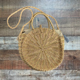 Anthropolgie Monserat De Lucca Paper Straw Metallic Gold Zipper Closure Bag NWT