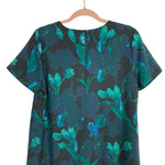 Halogen Black witeh Green and Purple Floral Dress- Size S