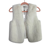 Molly Bracken Off-White Faux Fur Open Front Vest NWT- Size XS