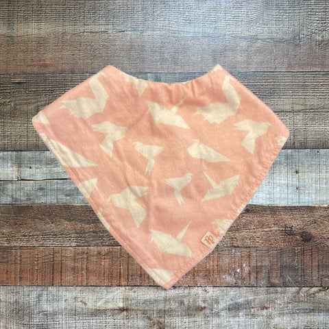 Posh Peanut Pink with Origami Birds Bandana Bib